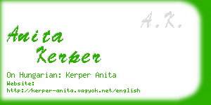 anita kerper business card